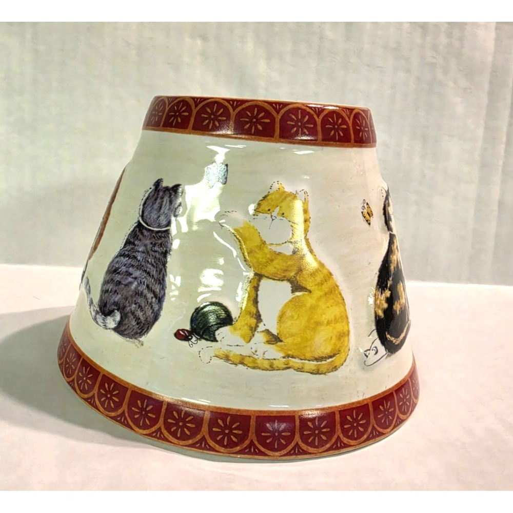 Candle Cappers Deb Strain Candle Shade with Cats Candle Topper